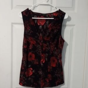 Talbots Black and Red Floral Blouse